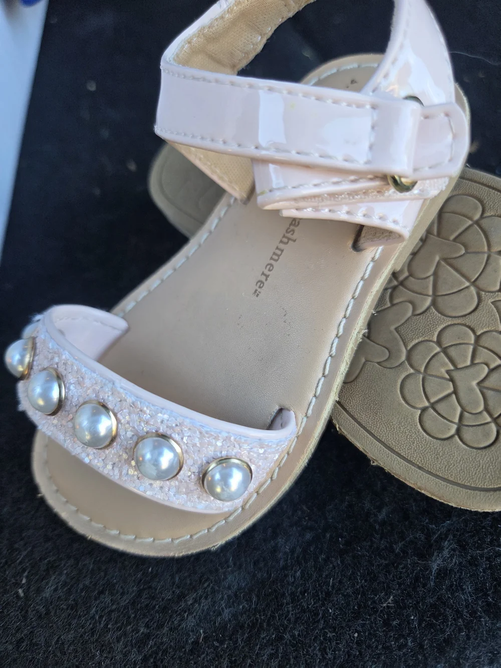 Cupcakes & Cashmere Kids Pearl Pink Glitter Sandals Toddler Girls Size 5